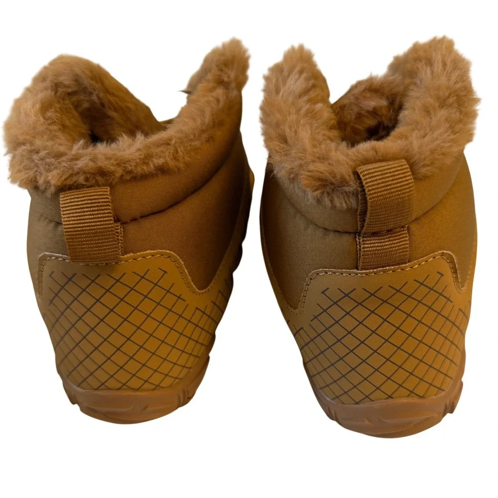 Tan Barefoot Winter Boots‎ Faux Fur Lined Minimalist Unisex Wide Toe Box 39 NWOT